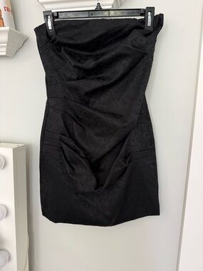 DO+BE Black Strapless Ruched Mini Dress